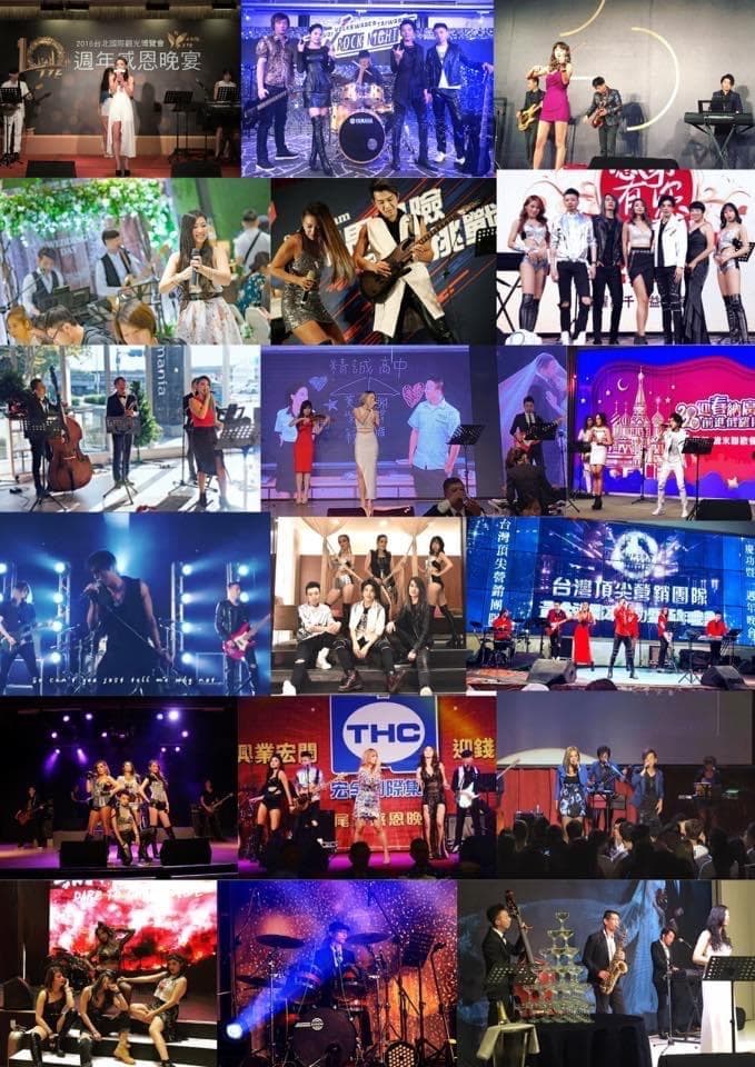 這張「音樂會」的照片是,許多人參與了音樂表演,每個場景都有不同的樂團和歌手,並在不同的場地演出。